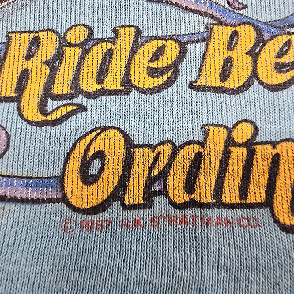 Camiseta sin mangas Harley-Davidson XS azul con adornos de encaje Ride Beyond Ordinary 1967 de colección Foto 4 de 4