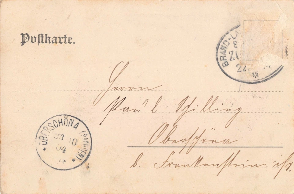 Langenau 1904 Ansichtskarte Rittergut Niederdorf Struthwald 09618 antike AK - Bild 2 von 4