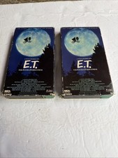 Lot of 2 E.T. The Extra Terrestrial VHS 1982 Rare Green and Black Tape Spielberg