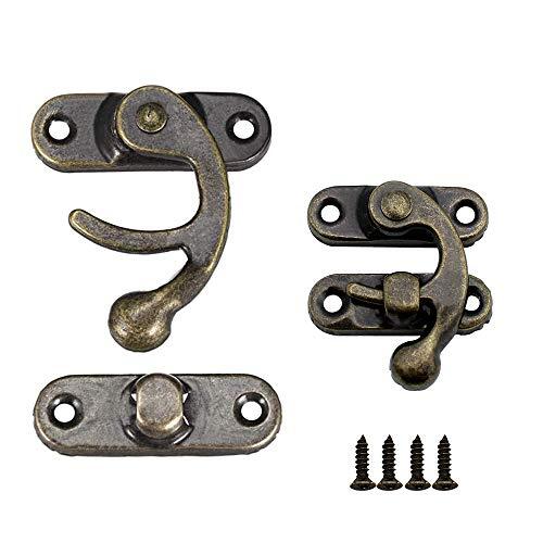 JPGhaha 20Pz Gancio Destro con Viti in Antico Bronzo Fermaglio a Gancio (O1v)