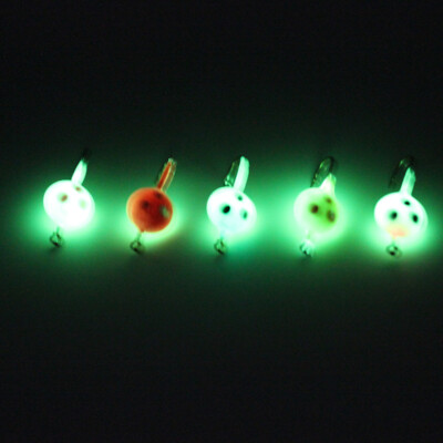 5pcs 3g Luminous Ice Fishng Jigs Hooks Lead Jig Heads Kit for Fishing Walleye