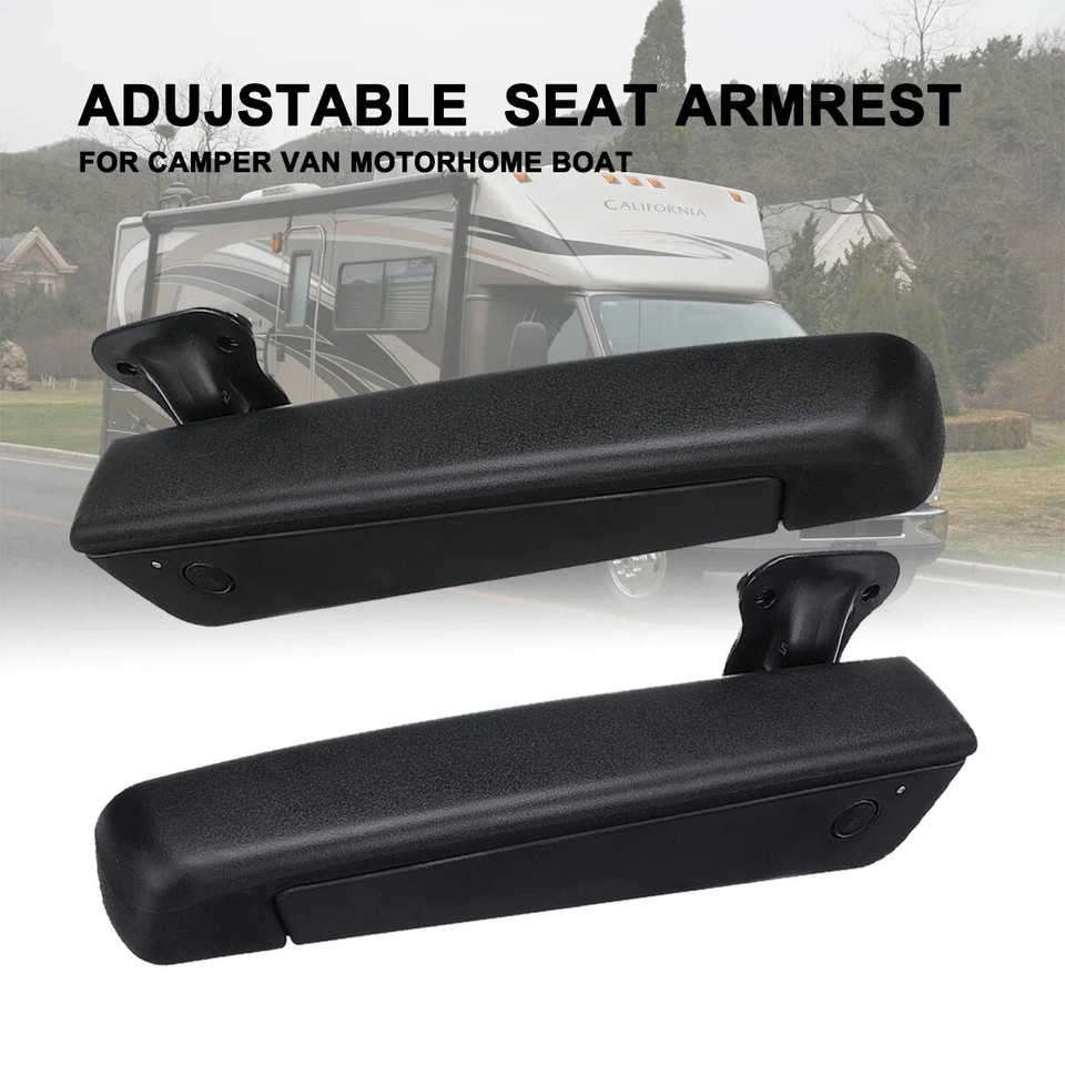Pair Universal Seat Armrest Kit Adjustable Arm Rest Black For Car RV ...