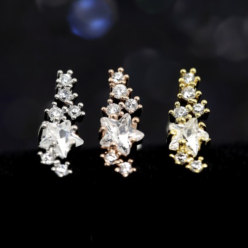 Gem Crystal Ear Cartilage Helix Ring Bar Stud Ear Cuff Climber Piercing Earring - Picture 58 of 268