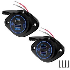 12V Dual USB Charger Power Socket Fast Charging Panel Wall Mount Outlet Adapter