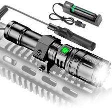 100000LM Gun Tactical LED Flashlight Picatinny Rail Mount for Hunting Shooting