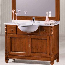 MOBILE BAGNO IN LEGNO ARTE POVERA  COLORE NOCE  COMPRENSIVO DI LAVABO ART 423/A