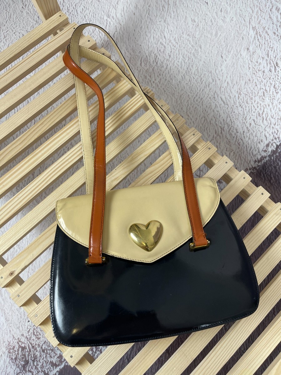 Moschino made in Italy by Redwall beige black leather bag