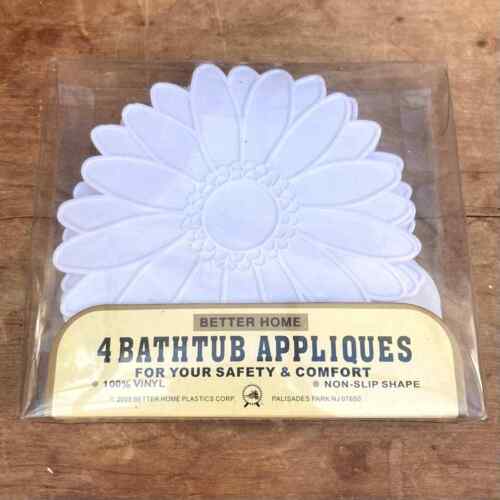 Bathmat / Bathtub applique Flowers vintage style white non slip 1950's 1970's - 第 1/2 張圖片