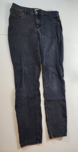 BLUE SPICE Juniors Size 11 Black Dark Wash Mid-Rise Jeans Skinny Fit - Picture 1 of 6