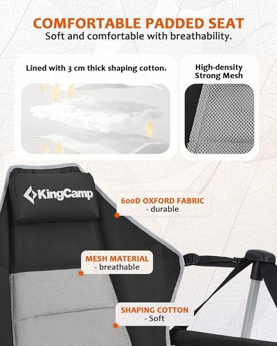 Hammock Chair with Footrest, Swinging Portable Folding Camping Chairs for Adult - Picture 2 of 8