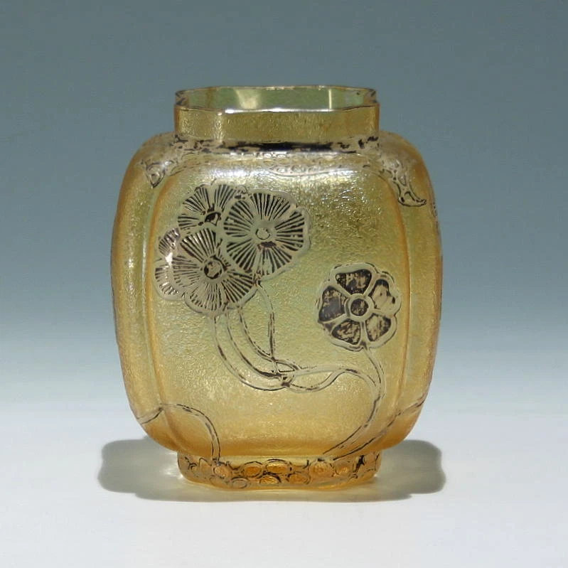 Jugendstilvase mit Ätzdekor - Carl Goldberg in Haida um 1900 - Bild 2 von 4