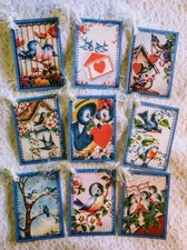 Vintage Bluebirds~(9) Gift Hang Tags~Junk Journals~Scrapbook~Planners~Cards~229R
