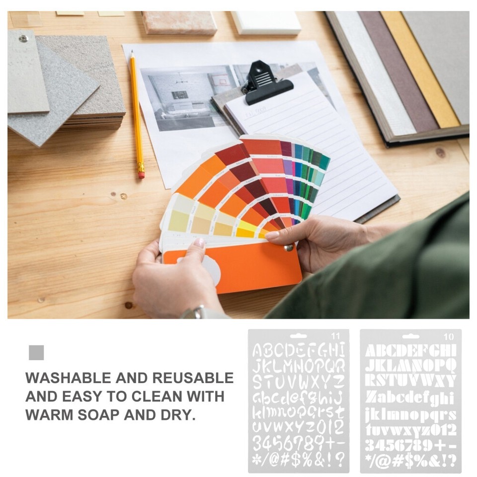 12 Pcs Art Drawing Stencils DIY Painting Templates Alphabet eBay