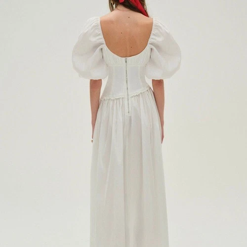 $349 NWT For Love And Lemons Whipped Cream Taffeta Maxi Dress Sz Small