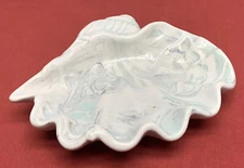 Vintage 1978 TCN Blue Marbled Pottery Sea Shell Nautical Large Heavy Soap Dish