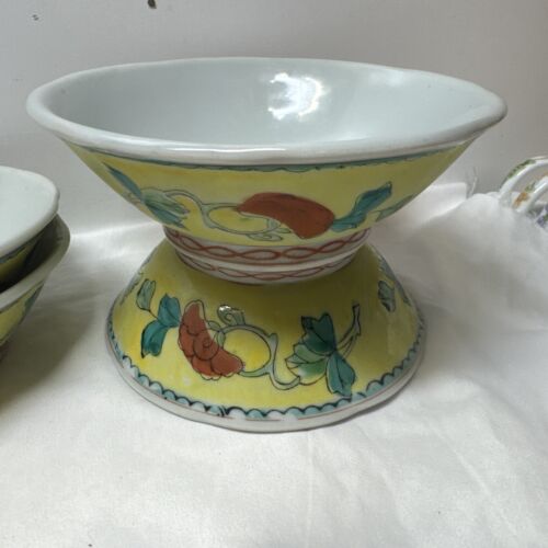 Vintage 1970s Japanese Painted Floral Rice Dish Bowl Ceramic Ornate Art - Picture 6 of 22