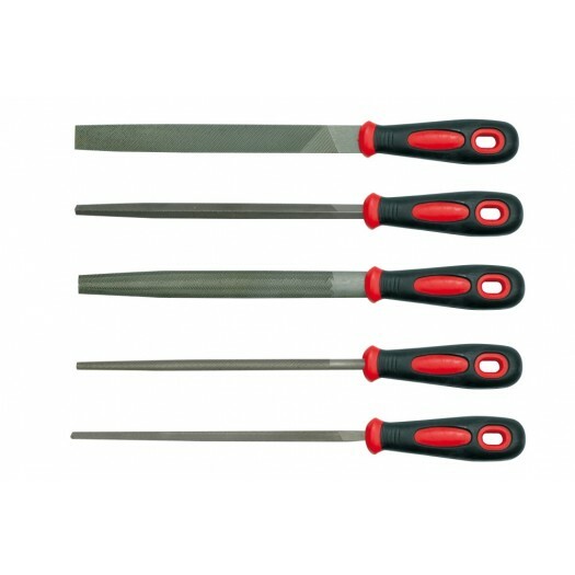 5 Teilig Feilen Set Satz Werkstattfeilen Metallfeile Rund Halbrund Flach Feile-image