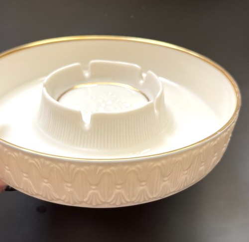 Lenox ASHTRAY "Holiday Snowflake" 24K, fine porcelain, 7", MCM, RARE! - Picture 6 of 11