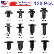 120Pcs Bumper Clips FENDER TRIM Car Auto Push Pin Rivet FASTENER PANEL Retainer