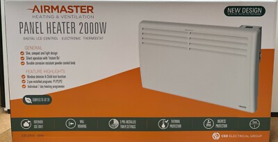Airmaster 2000W Wall Mounted Panel Heater Programable Timer LCD 2kW SPH2