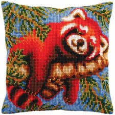 CdA Cuscino a punto croce "Red Panda" 5272, 40x40cm, disegno di ricamo pre-diseg