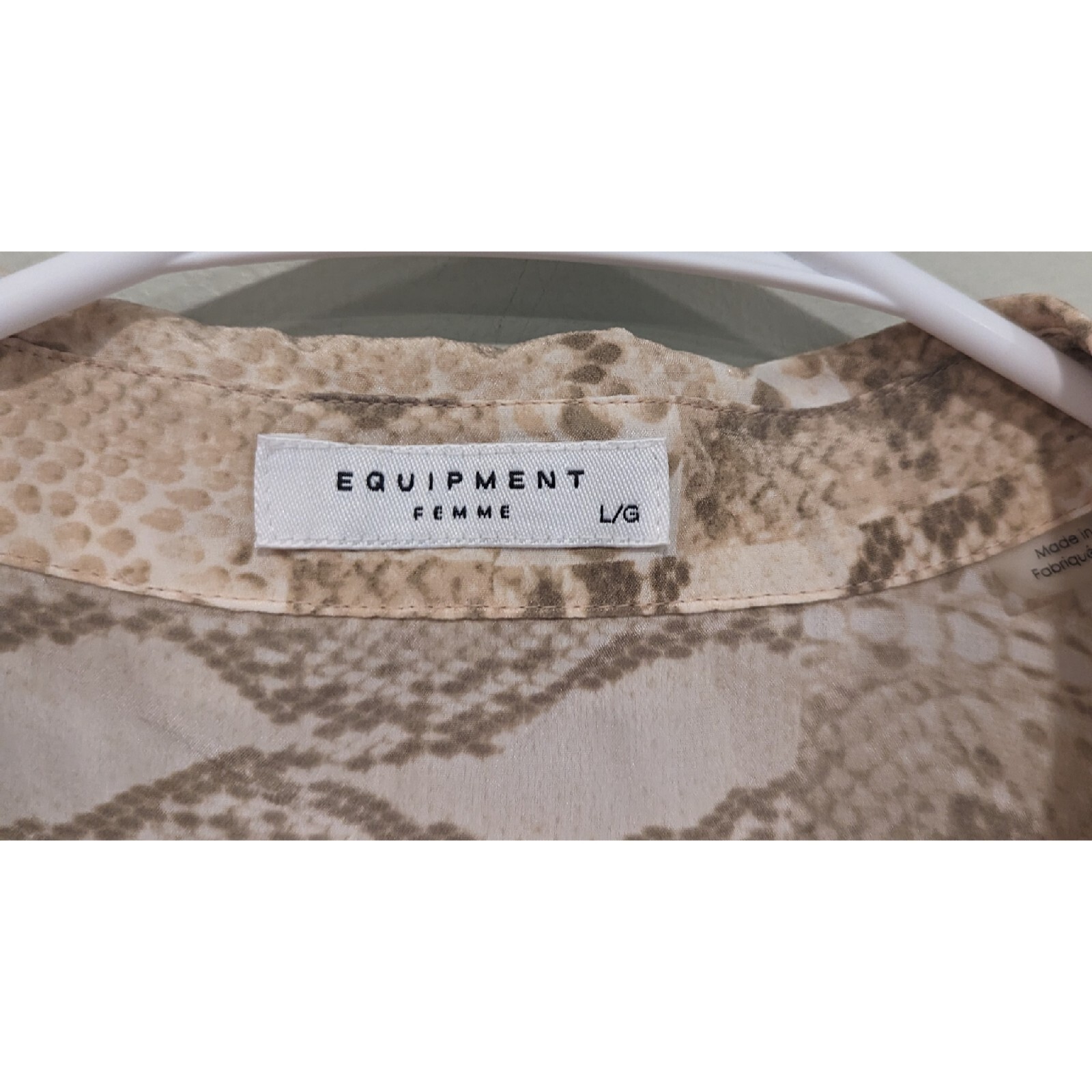 Equipment Collen 100% Silk Nude Python Blouse Siz… - image 3