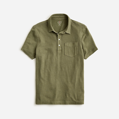 Men's J Crew Size small Hemp-organic cotton blend polo shirt Loden Green  (BZ305)