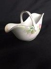 Vintage Nippon Hand Painted Porcelain Small Trinket Basket With Handle — photo 4
