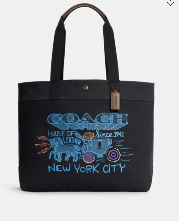 Navy coach shop tote