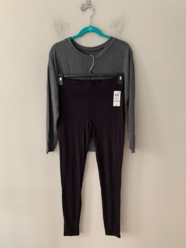 NWT! Alfani Sz S Ultra Soft Modal Long Sleeves Sleep Top & Pants Pajama Set Gray - Picture 2 of 8