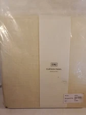 CB2 Natural Tan Basketweave II, Single Curtain Panel 48"x96"