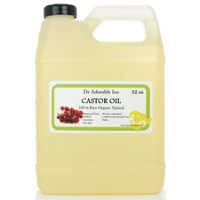 CASTOR OIL PURE ALL NATURAL CARRIER OIL ORGANIC BY DR.ADOROBLE 2 OZ UP TO GALLON