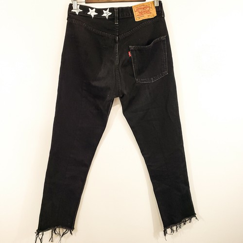 Levis Womens Button Fly Icon Black Star Jeans Size XS 501 Slim  Reconstructed | eBay