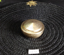 Antique Brass Handcrafted Round Bread Box Disc Shape Old Collectible ME47