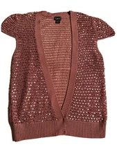 Cejon Pink Sequin cap sleeve sweater 