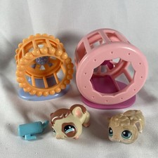 Littlest Pet Shop LPS Guinea Pig Hamster Wheel Lot of 2  Pets Figures�#157 #673
