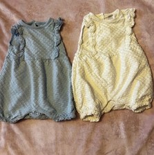 Girls Summer F&f Romper Bundle Set Blue & White 3-6months Excellent Condition