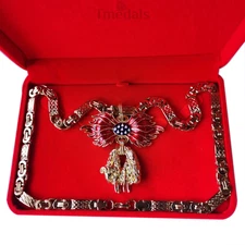 Cased Austro-Hungarian Order of the Golden Fleece Badge Necklace – Brass Replica