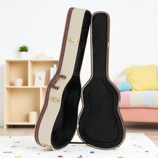 41-Inch Acoustic Guitar Hardshell Case - Lockable, Padded, Microgroove, Gray