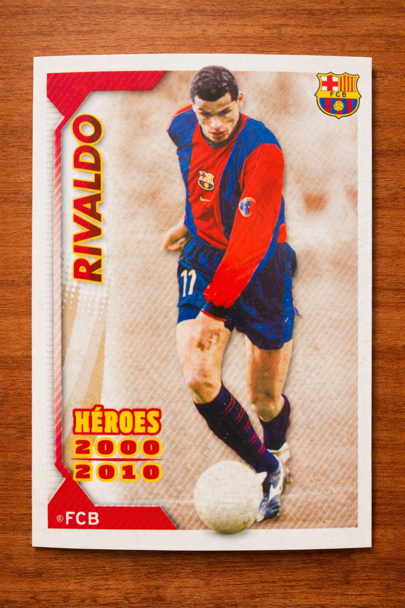 2010 2011 Panini FC Barcelona Rivaldo Heroes Brazil Portugal Spain