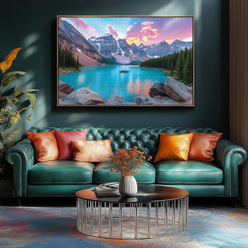 Moraine Lake 1000 Piece Puzzle Canadian Rockies Landscape Jigsaw with Poster - Picture 4 of 7