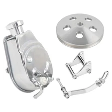 Saginaw Power Steering Pump & 1 Groove Keyway Pulley & Bracket Kit For SBC Chevy