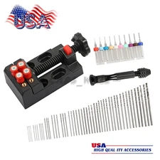 60X Mini Micro Hand Drill Bits Set Small Manual Keyless Chuck Pin Vise Rotary