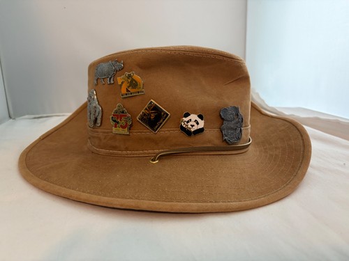 Vintage Hat Quarters USA by Henschel Aussie Walker Hat Canvas Side Snap Medium 7