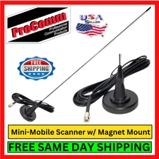 ProComm JBC290M/SMA Mobile Scanner Antenna Mini 16" w/ 12' RG174 Cable Mag Mount