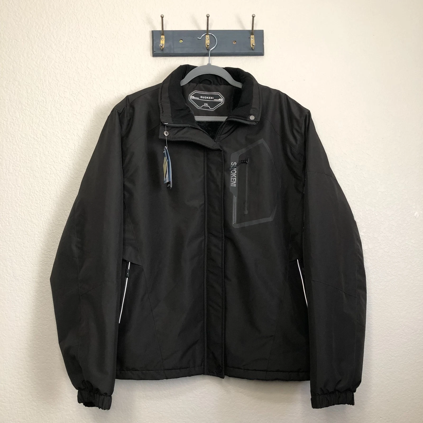 Suokeni NWT Black Ski Fleece Lined Jacket Women's 2XL Winter Warm Outdoor Snow