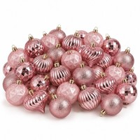 Mica Decorations Weihnachtskugeln Rosa 40 StüCk - Bruchfeste Christbaumkugeln Ø