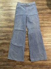 Vintage 70s Bell Bottom Blue Jeans Womens Size 28x33 Hippie Flare Denim