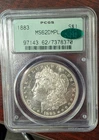 1883 CAC PCGS MS 62 DMPL OGH MORGAN SILVER DOLLAR OLD GREEN HOLDER DEEP MIRROR