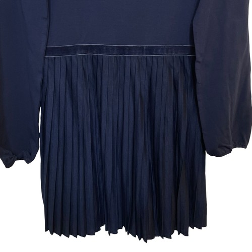 NWT Polo Ralph Lauren Blue Little Girls Velvet-Trim Pleated Jersey Dress Size L - Picture 8 of 13
